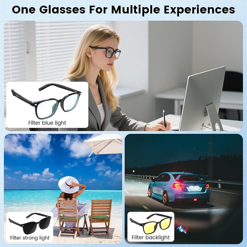 QJF Smart Glasses for Men & Women with Photochromic Lenses, Bluetooth 5.3, Polarized, Blue Light Blocking, Open-Ear Speakers - Image 5